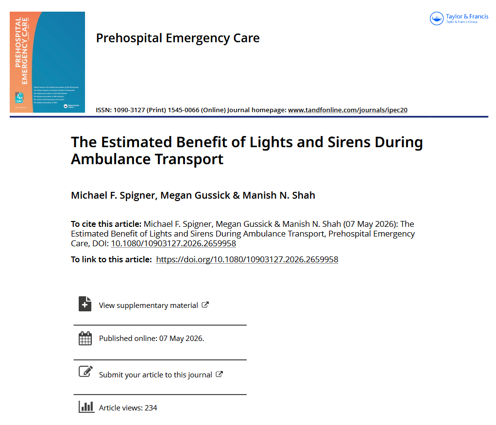 Screenshot of lights and sirens research cover page.